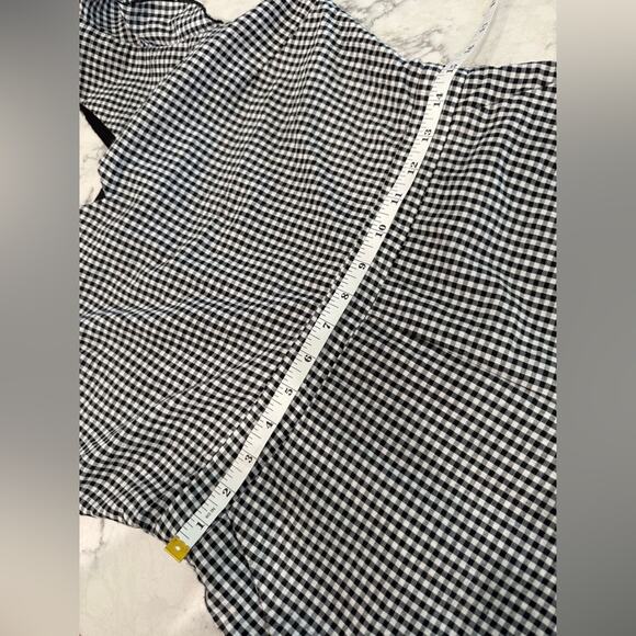 Black and White Gingham Cotton Ruffle Frill Feminine Romper- M - Picture 7 of 12